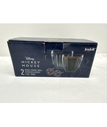 JoyJolt Disney Mickey Mouse Espresso Mugs Double Wall Glass Coffee Cup New - £20.35 GBP