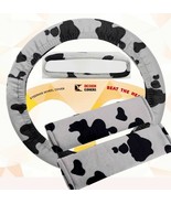 Steering wheel cover, seat belt covers &amp; rear view mirror cover Silver C... - $25.92 CAD