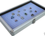 ALUMINUM 144 RING CASE BOX DISPLAY WITH GREY  INSERT NEW - $52.95