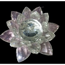 Beautiful Spinning Crystal Lotus Flower Decorative Clear Glass - $40.67