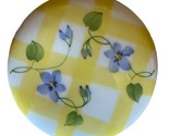 Andrea by Sadek Porcelain Candle Jar Topper Style F Yellow with Violets - $9.13