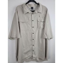 Field &amp; Stream Fly Fishing Button Front Shirt Mens XXL Tan Pockets Light Weight - £20.63 GBP