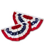 (2 Pack) 3x5 Ft USA AMERICAN BUNTING FLAG Americana PARADE BANNER bunting - £32.76 GBP