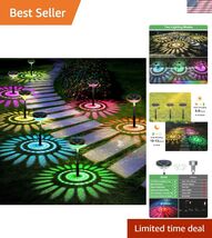 Bright Solar Pathway Lights 2 Pack,Color Changing+Warm White LED Solar L... - $33.24