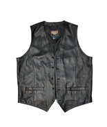 Cripple Creek Mens Vest Large Button Front Black Leather Western - £28.96 GBP