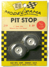 1965 K&amp;B Aurora 1:24 Slot Car Pit Stop Parts 1&quot; Super Slick 5-40 Wheel +Tire 219 - £10.20 GBP