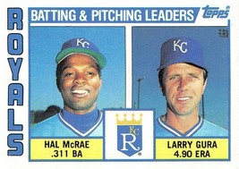 1984 Topps #96 Hal McRae &amp; Larry Gura Kansas City Royals - £0.70 GBP