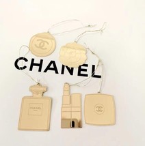 CHANEL Holiday charms Set of 5 Novelty 5cm gold Cocomark CC LOGO Bookmark - £97.85 GBP