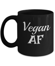 Funny Vegan Mug - Vegan AF - Veganism Mug Funny Vegan Gift Idea Black Cup - £17.57 GBP