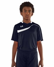 Under Armour Men&#39;s Youth Chaos Soccer Jersey Navy Blue/White Size YLG - £12.42 GBP