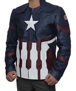 Marvel&#39;s Chris Evans Captain America Civil War Costume Leather Jacket - $82.99