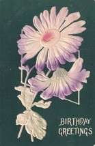 Birthday Greetings Embossed Flower Postcard D19 - $2.99