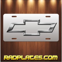 CHEVY BOWTIE Inspired Art on Gray Grey Aluminum Vanity license plate Tag New - £15.36 GBP