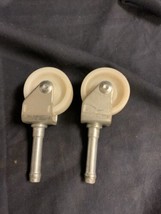 2 Vintage Caster With Plastic White Wheels - £4.23 GBP