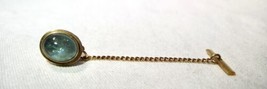 Vintage 14K Yellow Gold Cabochon Labradorite Tie Tack Pin K1275 - £197.01 GBP