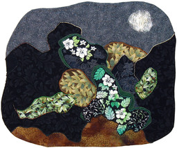 Moon Garden: Quilted Art Wall Hanging - $395.00