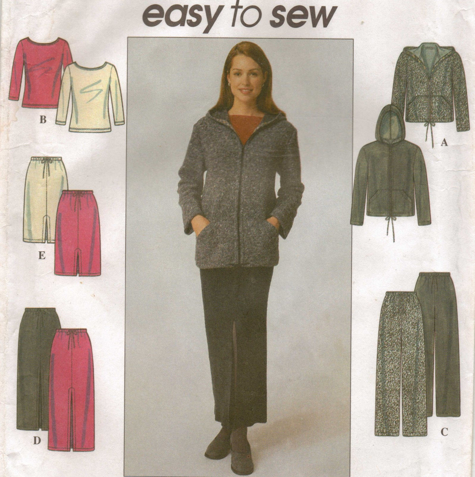 Misses Career Office Stretch Knit Jacket Hoodie Top Pant Skirt Sew Pattern 6-12 - $9.99