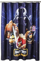 ANGRY BIRDS FABRIC SHOWER CURTAIN - 70&quot; X 72&quot;  NEW - £11.07 GBP