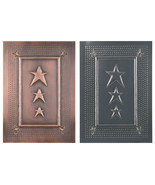 4 PUNCHED TIN PANELS Handcrafted Vertical Country Star Design in 2 Finis... - £39.29 GBP+