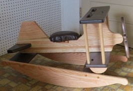 Wooden Rocking Airplane Handmade Toddler Homeschool Toy Furniture Solid Oak Wood - £442.60 GBP