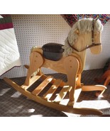 LARGE WOODEN ROCKING HORSE Handmade USA Toddler NURSERY Toy Furniture LI... - £360.80 GBP