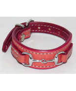 Amish Handmade Leather Pink Red Horse Snaffle Bit Equestrian Bracelet USA - £35.17 GBP