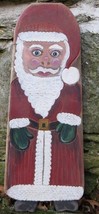 Antique Santa Claus Wood Primitive Hide Stretcher Painted Pa Dutch Folk Art - £238.13 GBP