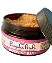 LAVENDER PETALS Body Scrub - All Natural with 100% pure Lavender Essential Oil - £9.37 GBP