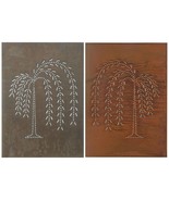 4 PUNCHED TIN PANELS Handcrafted Vertical Rustic Willow Tree in 4 Finish... - £41.50 GBP