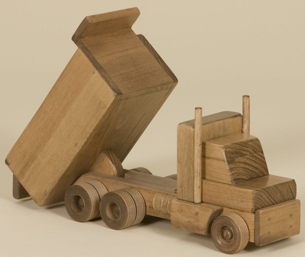 Primary image for LARGE WOOD DUMP TRUCK - Handmade Working Construction Wooden Toy HUGE Amish USA