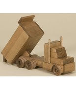LARGE WOOD DUMP TRUCK - Handmade Working Construction Wooden Toy HUGE Am... - £125.45 GBP