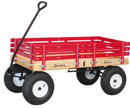 4&#39; WAGON with HAND BRAKE - 48&quot; x 24½&quot; RED PINK GREEN BLUE Amish Garden C... - £411.24 GBP