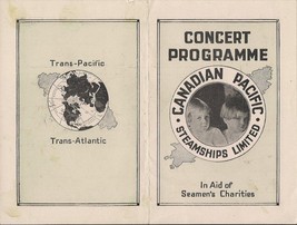 1922  Dominion Day Concert Programme Canadian Pacific Steamship Steamliner - £9.54 GBP