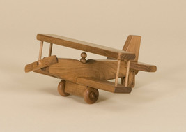 AIRPLANE - Amish Handmade Biplane Wood Toy USA Handcrafted Plane Montessori Play - $59.99