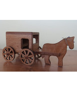 AMISH HORSE &amp; BUGGY - Handmade Working Wood Montessori Toddler Play Toy USA - £62.72 GBP