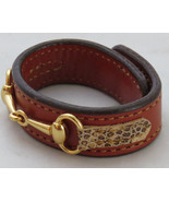 Amish Handmade Leather Snakeskin Horse Snaffle Bit Equestrian Bracelet USA - £35.17 GBP