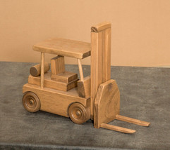 FORKLIFT with PALLET - Working Wood Construction Toy Truck Amish Handmad... - $107.99