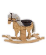 WOODEN GALLOPING ROCKING HORSE w SADDLE Handmade Toddler Nursery CLACKITY - £263.71 GBP