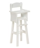 DOLL HIGH CHAIR - 12&quot; to 18&quot; WHITE Dolls Booster Seat &amp; Tray American Ha... - £133.86 GBP