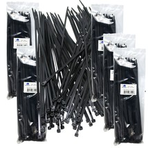 New Black 500 Pcs. 12 Inch Zip Ties Nylon 52 Lbs Uv Weather Resistant Wire Cable - £25.05 GBP