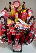 FIRE FIGHTER Candy Bouquet Tin Pail - Perfect Gift for your hero! - £47.17 GBP
