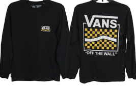 Vans Men&#39;s Black Long Sleeve Off The Wall Graphic Tee Shirt Cotton Size Small - £15.72 GBP