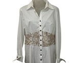 $375 Finley Women&#39;s White Blouse with Crochet Lace waist size S NWT - $74.21