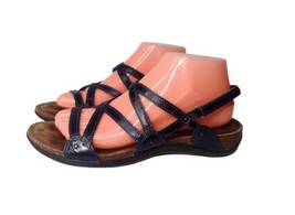 Dansko Jovie Leather Slingback Sandals Size 8.5 Navy Cork Bottom - $23.74