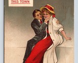 Romance Courting Comic No Crime To Kiss In This Town BB London DB Postca... - $6.88