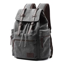 Canvas Backpack Men&#39;s 15 Inch Laptop Backpack Multifunction Vintage Casual Rucks - £61.71 GBP