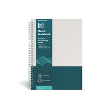 Medium Hard Cover Ruled Notebook Gray/Teal Tr55741 - £24.37 GBP