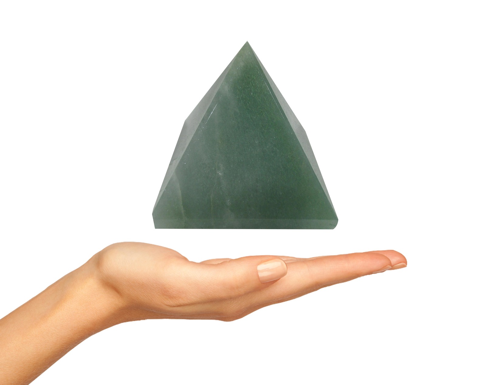 Pyramid Natural Green Aventurine Crystal Quartz Point Rare Spiritual Hea... - $35.00