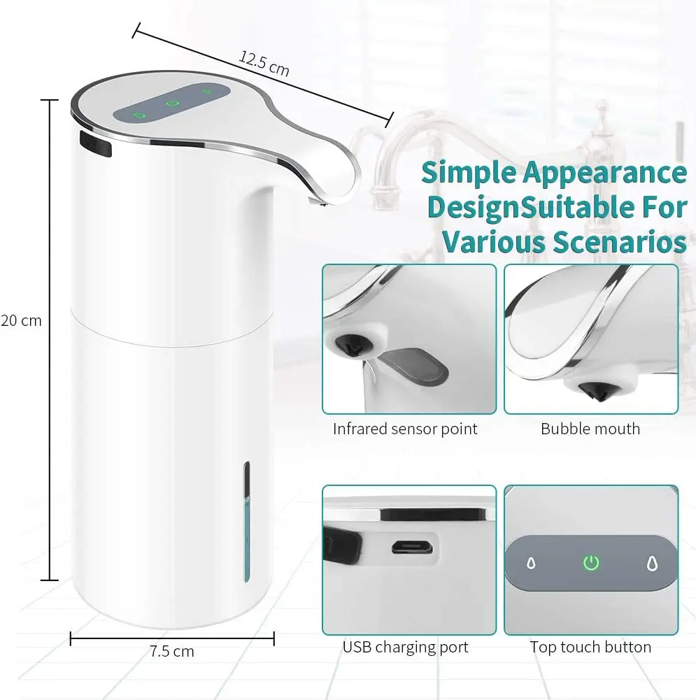 House Home Automatic Soap Dispenser 450ML USB Charging Infrared Induction Smart  - £40.73 GBP