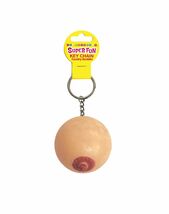 SUPER FUN KEY CHAIN SQUISHY BOOBIE GAG GIFT ADULT NOVELTY STRESS RELIEF ... - €10,96 EUR